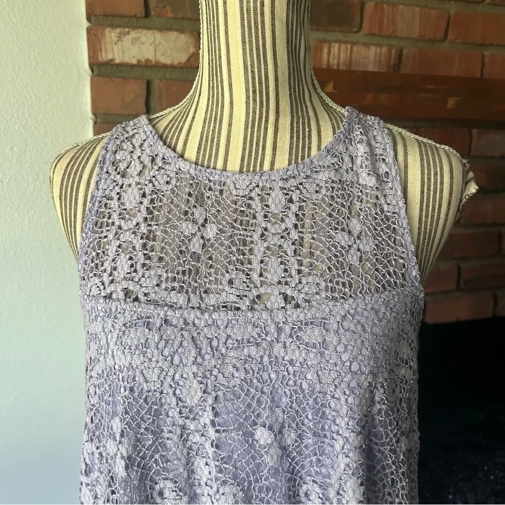 Free People Lilac Lace Sleeveless Mini Dress Sz M
